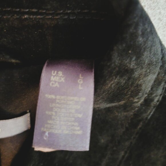 Liz Claiborne Black Suede Coat Size Large - Picture 5 of 9